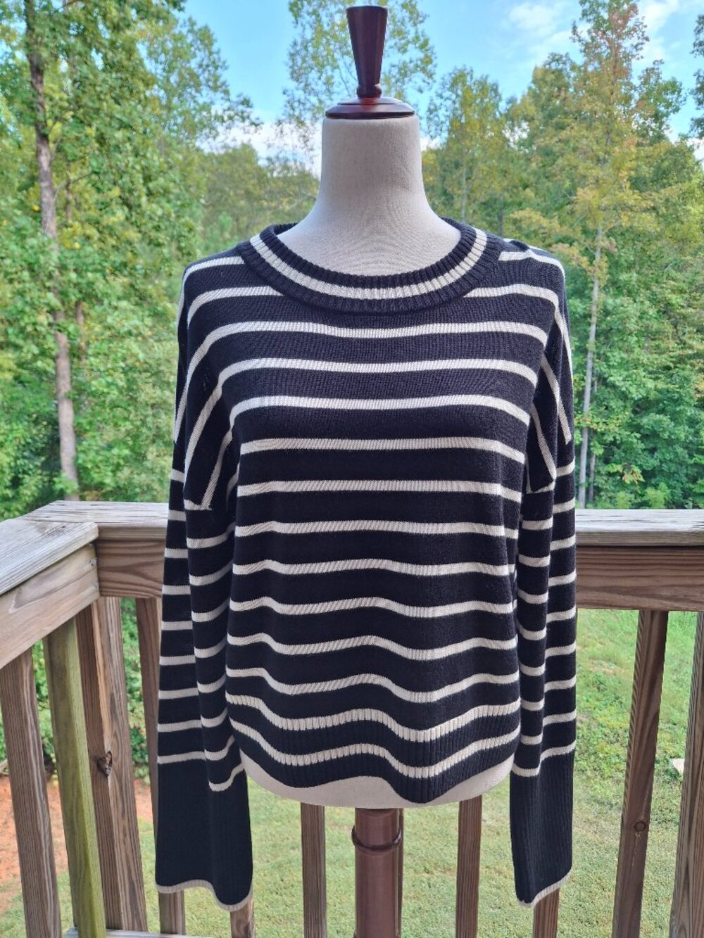 La Ligne Antoine Stripe Silk Cashmere Sweater Medium